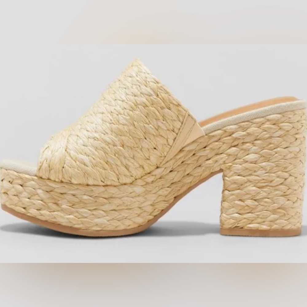 Universal Thread Nessa Rafia Platform Heels - Picture 3 of 7